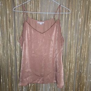 Velvety satin pink cami top